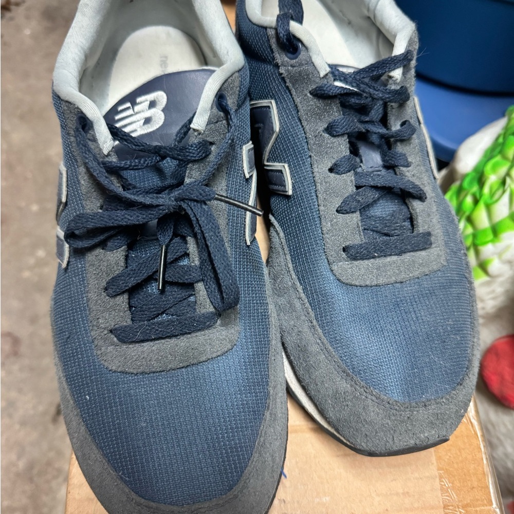 New Balance Men's Navy and Charcoal Sneakers